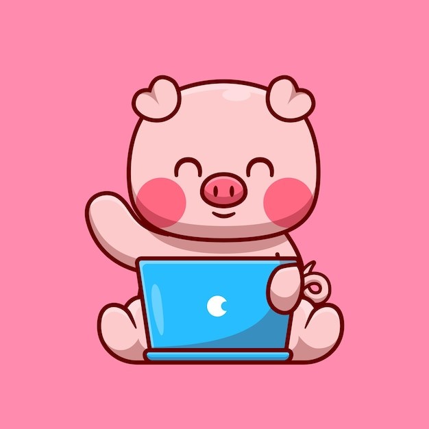 可爱卡通小猪插画