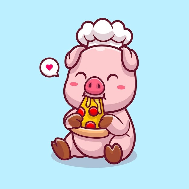 可爱卡通小猪插画