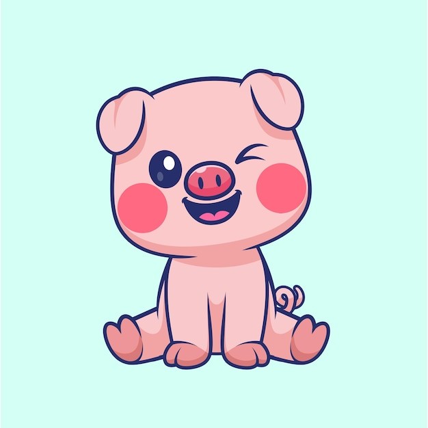 可爱卡通小猪插画