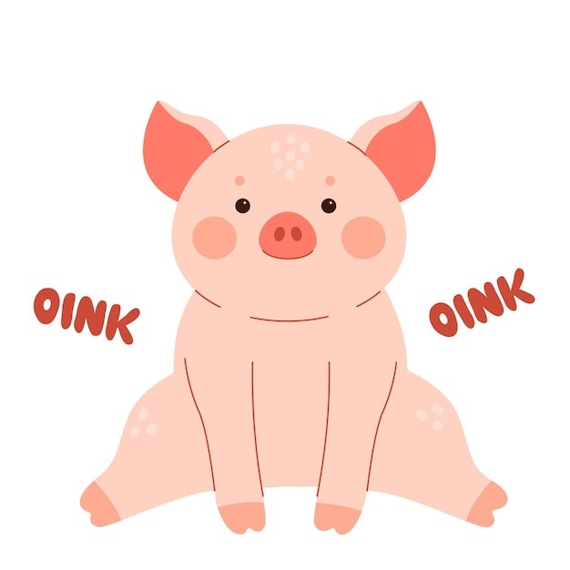 可爱卡通小猪插画