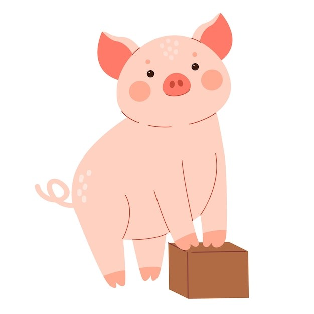 可爱卡通小猪插画