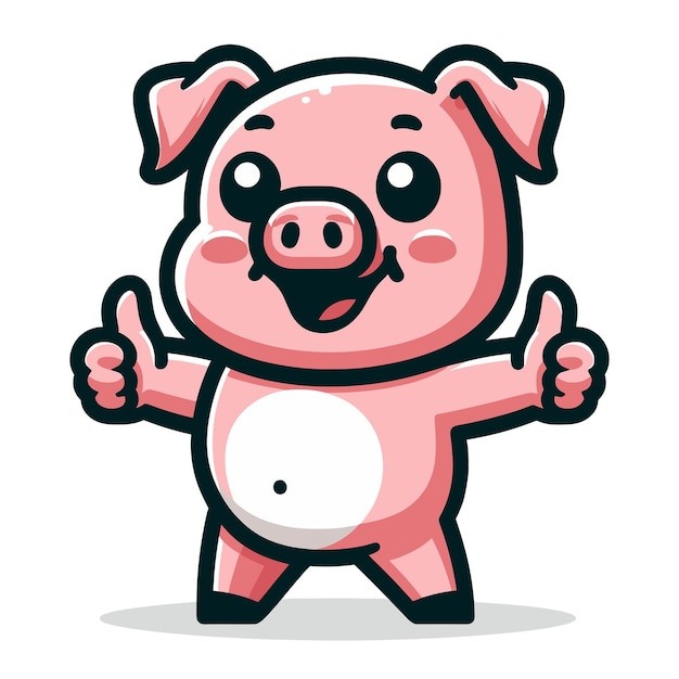 可爱卡通小猪插画