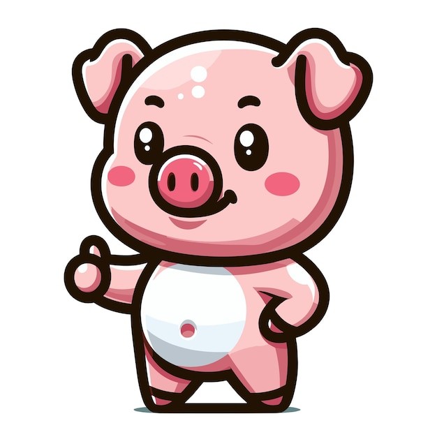 可爱卡通小猪插画