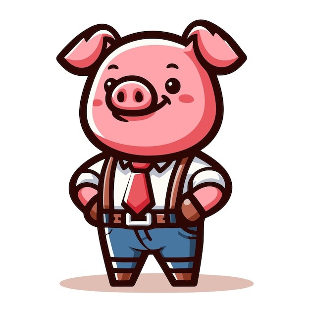 可爱卡通小猪插画