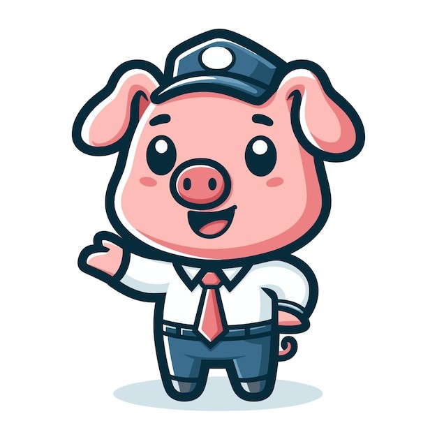 可爱卡通小猪插画