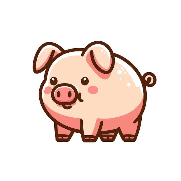 可爱卡通小猪插画