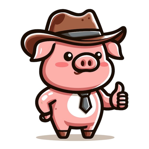 可爱卡通小猪插画