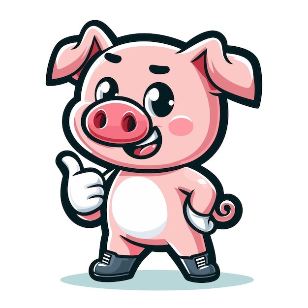 可爱卡通小猪插画