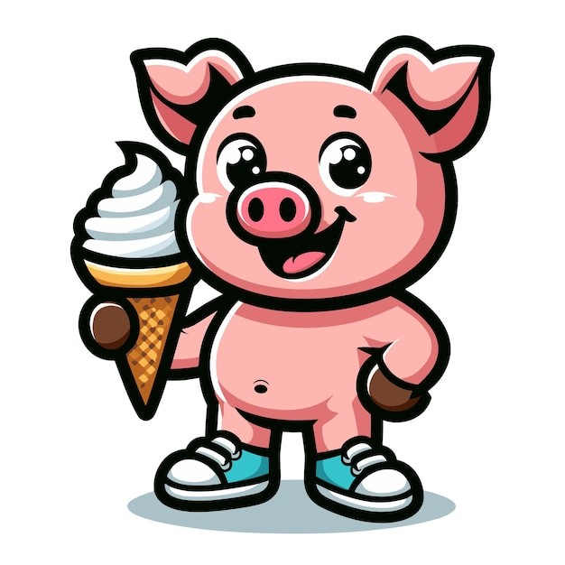 可爱卡通小猪插画