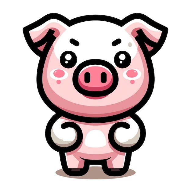 可爱卡通小猪插画