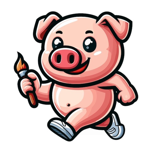 可爱卡通小猪插画