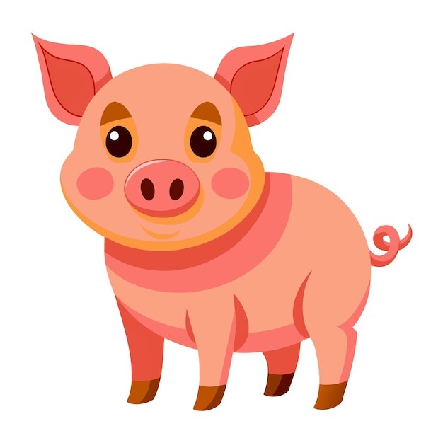 可爱卡通小猪插画
