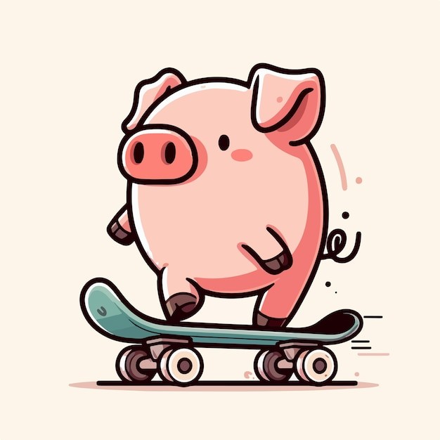 可爱卡通小猪插画