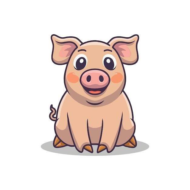 可爱卡通小猪插画