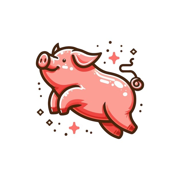 可爱卡通小猪插画