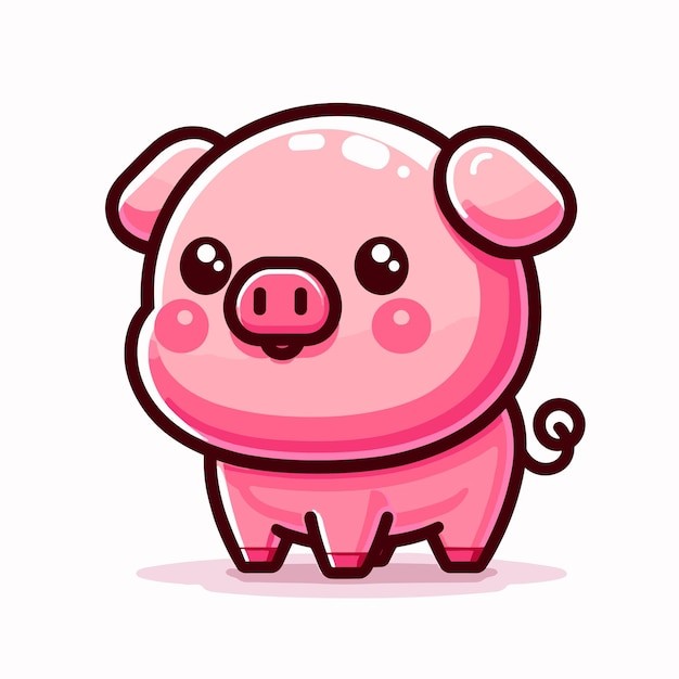 可爱卡通小猪插画