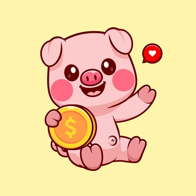 可爱卡通小猪插画