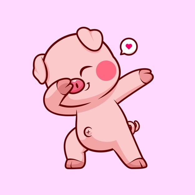 可爱卡通小猪插画