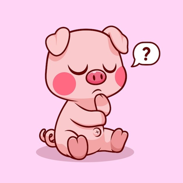 可爱卡通小猪插画