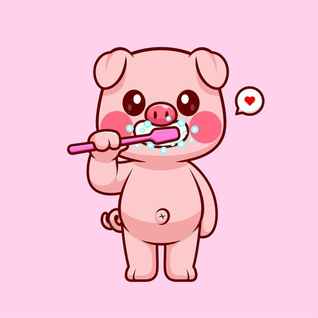 可爱卡通小猪插画