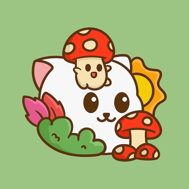 卡通可爱小猫咪插画