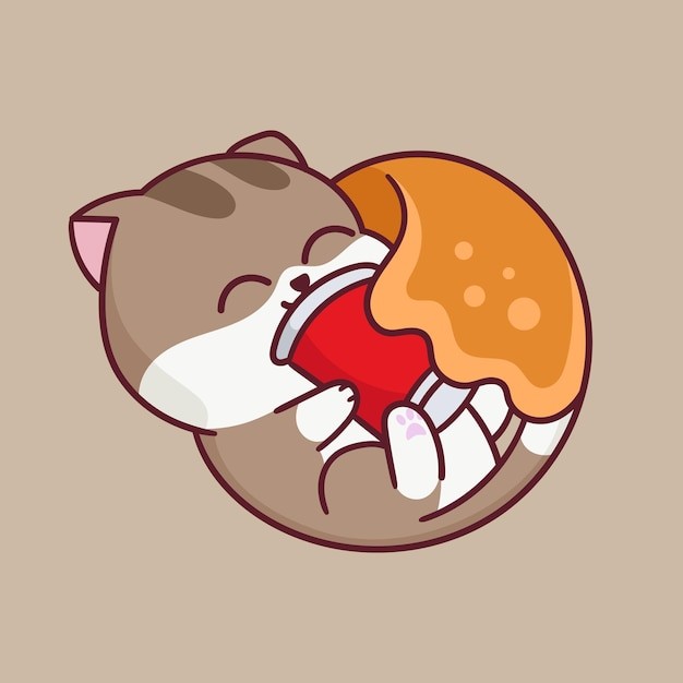 卡通可爱小猫咪插画