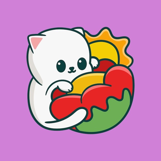 卡通可爱小猫咪插画