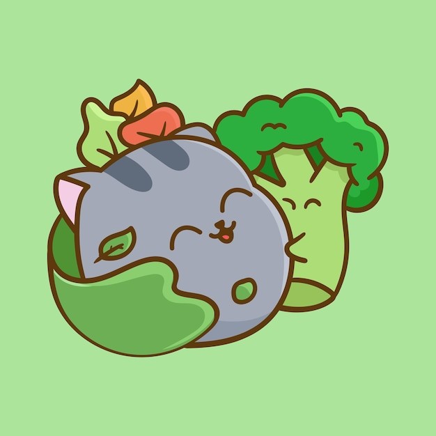 卡通可爱小猫咪插画