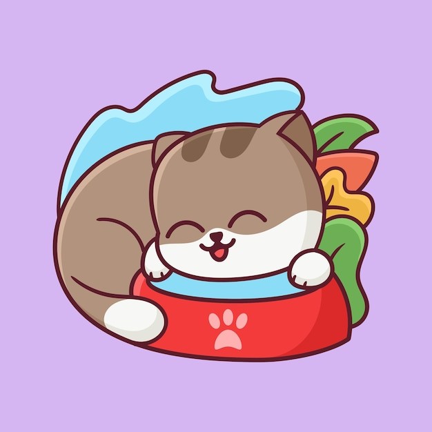 卡通可爱小猫咪插画