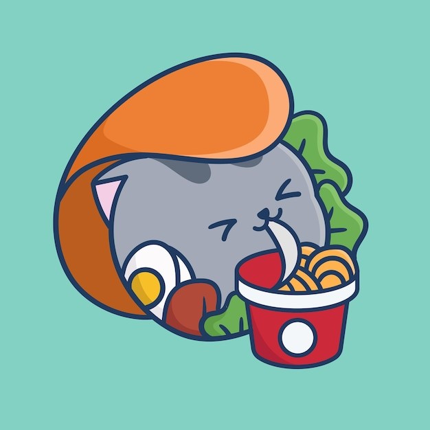 卡通可爱小猫咪插画