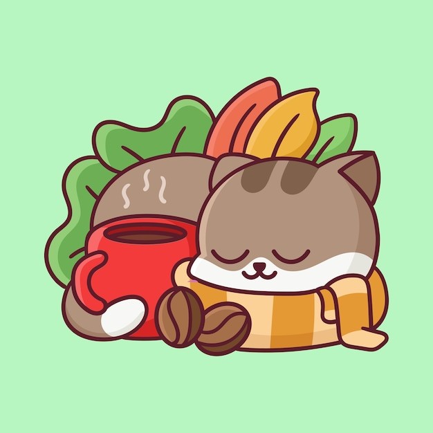 卡通可爱小猫咪插画