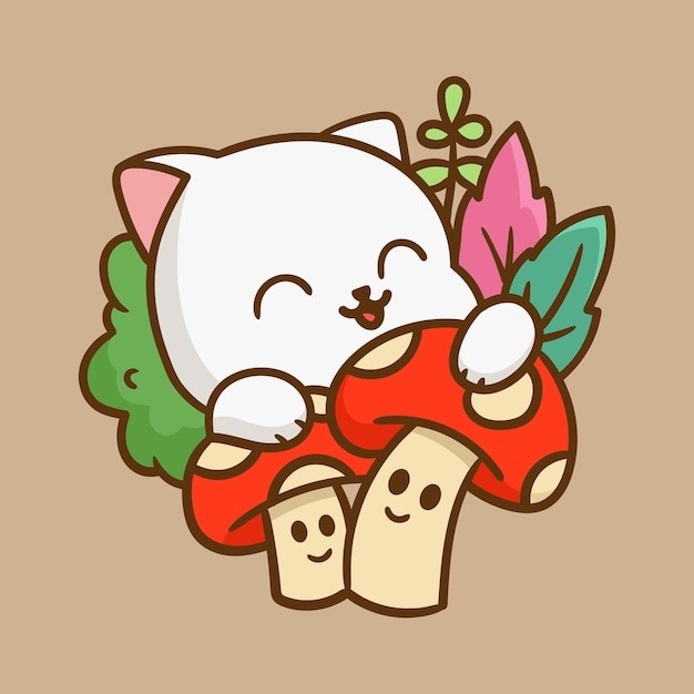 卡通可爱小猫咪插画