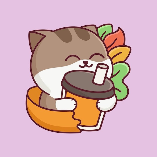 卡通可爱小猫咪插画