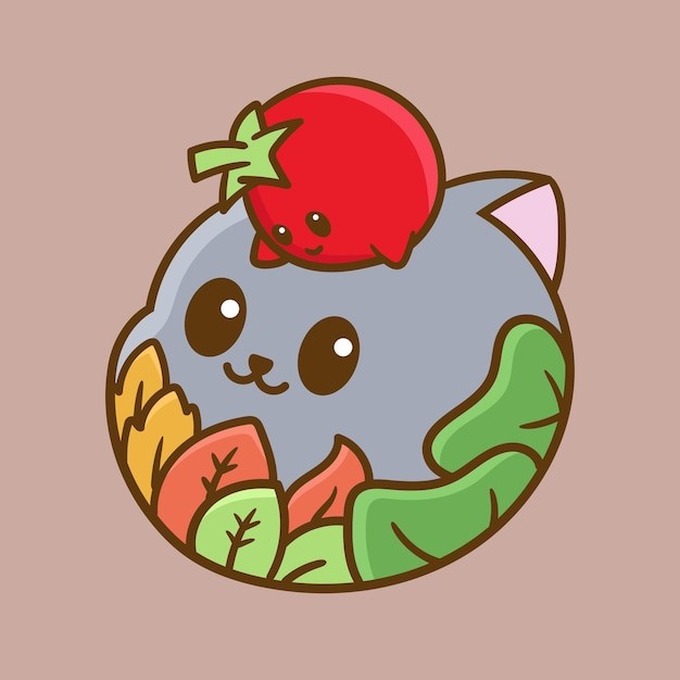 卡通可爱小猫咪插画