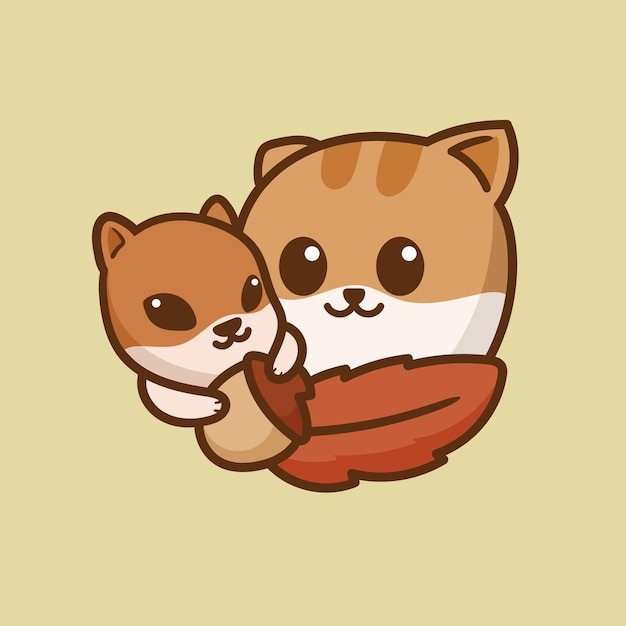 卡通可爱小猫咪插画