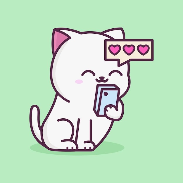 卡通可爱小猫咪插画