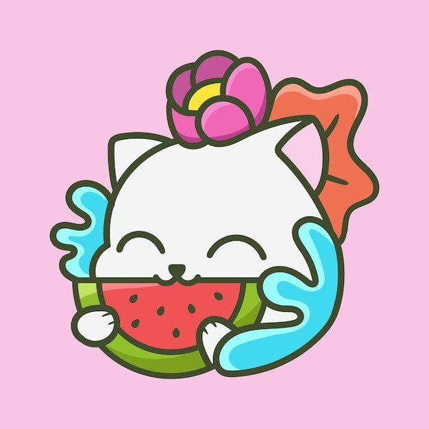 卡通可爱小猫咪插画