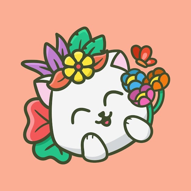 卡通可爱小猫咪插画