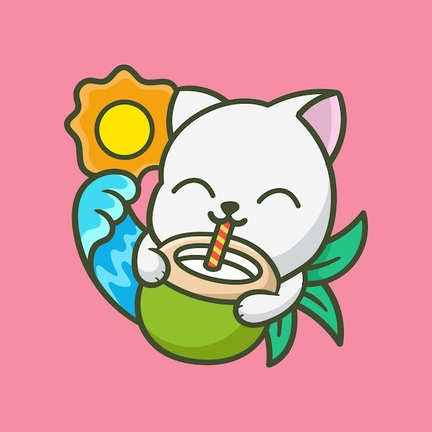 卡通可爱小猫咪插画