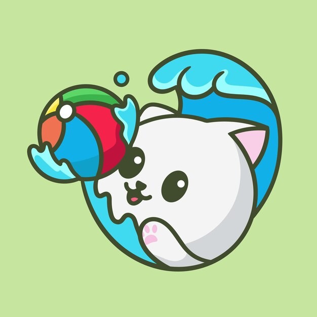 卡通可爱小猫咪插画