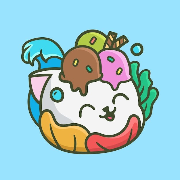 卡通可爱小猫咪插画