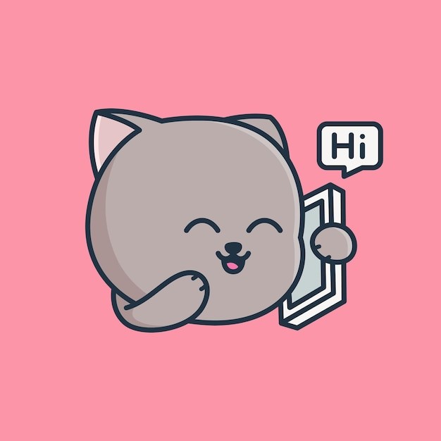 卡通可爱小猫咪插画