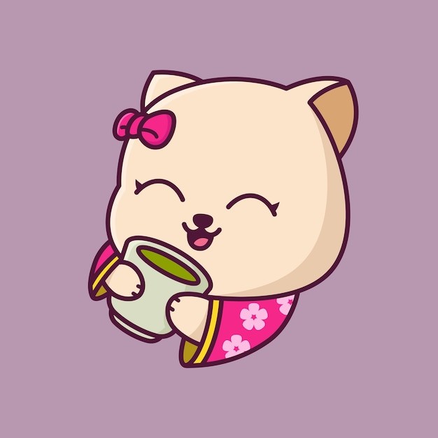 卡通可爱小猫咪插画