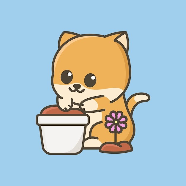 卡通可爱小猫咪插画