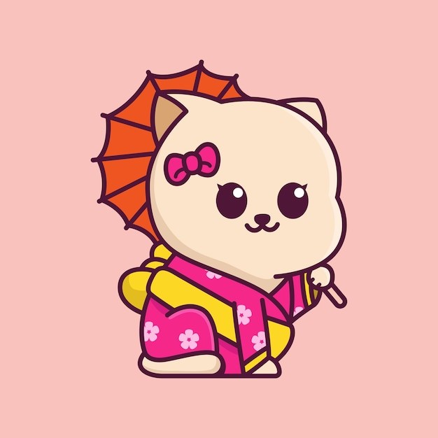 卡通可爱小猫咪插画