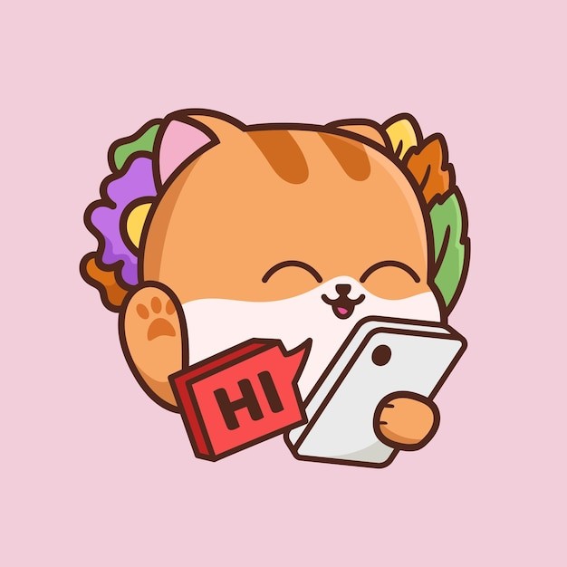 卡通可爱小猫咪插画