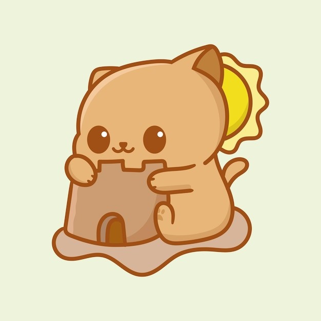 卡通可爱小猫咪插画