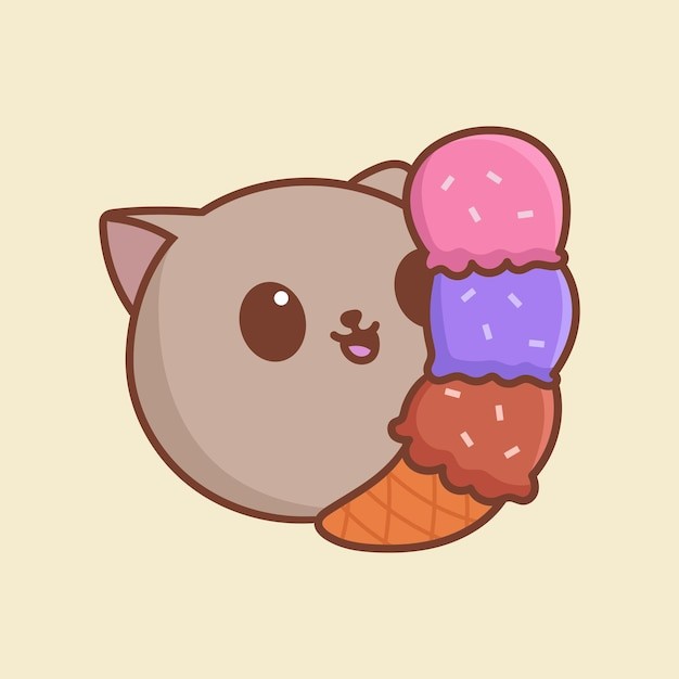 卡通可爱小猫咪插画