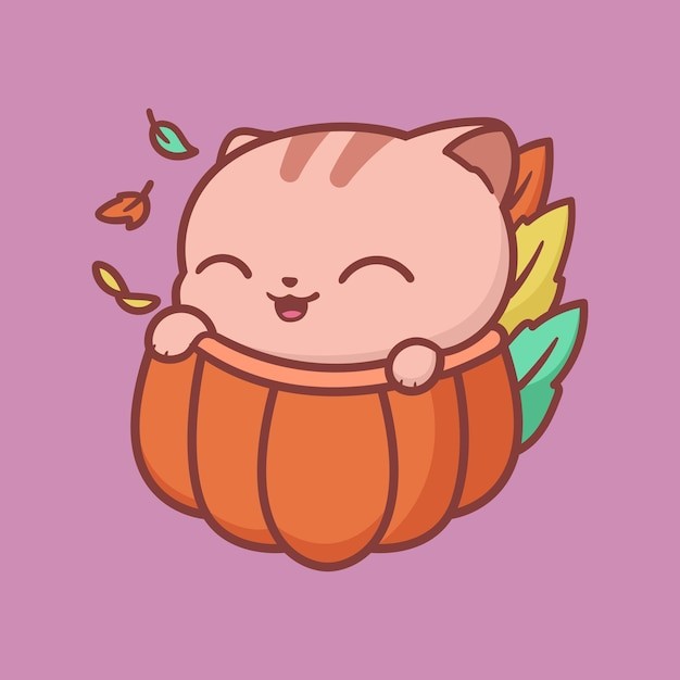 卡通可爱小猫咪插画