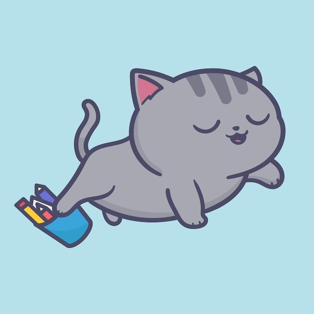 卡通可爱小猫咪插画